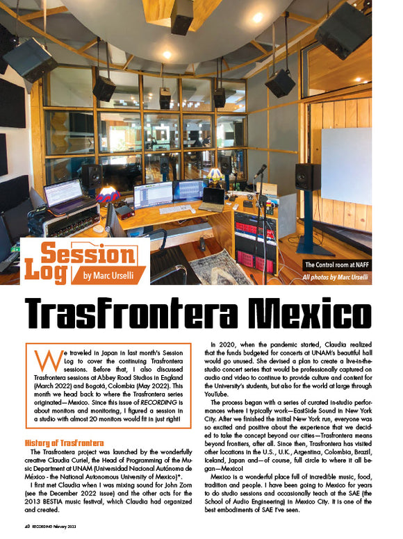 Session Log – Trasfrontera Mexico