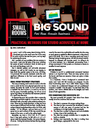 Small Rooms Big Sound - Part 3: Acoustic Treatments