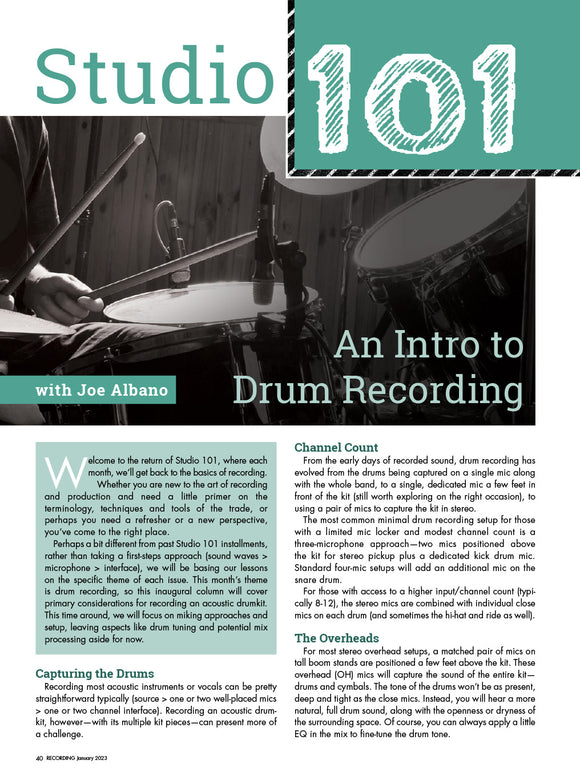 Studio 101 – An Intro to Drum Recording