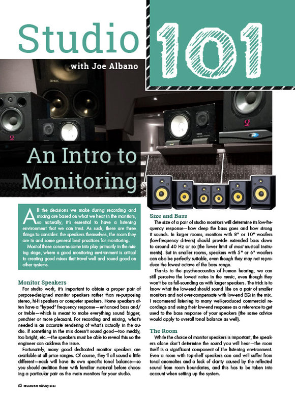 Studio 101 – An Intro to Monitoring