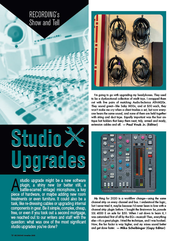 Studio Upgrades
