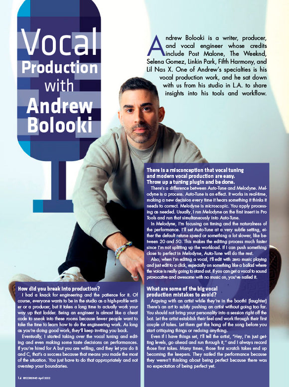 Vocal Production with Andrew Bolooki